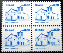 Quadra de selos postais do Brasil de 1986 Igreja N.S.Assunção