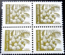 Quadra de selos postais do Brasil de 1984 Babaçu