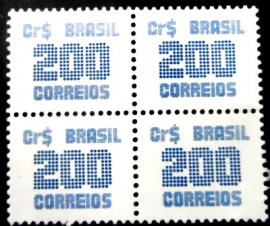 Quadra de selos postais do Brasil de 1985 Cifra 200