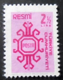Selo postal da Turquia de 1979 On Service 2½