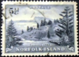 Selo postal de Norfolk Island de 1947 Ball Bay