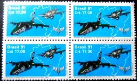Quadra de selos postais do Brasil de 1991 Ministério da Aeronáutica