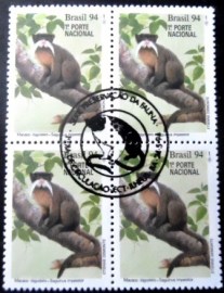 Quadra de selos postais do Brasil de 1994 Macaco-Brigadeiro
