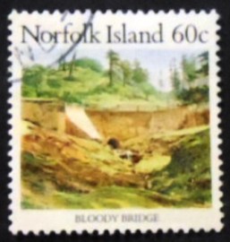 Selo postal de Norfolk Island de 1987 Bloody Bridge