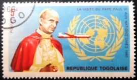 Selo postal do Togo de 1966 Pope Paul VI