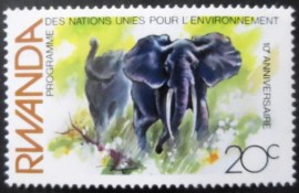 Selo postal de Ruanda de 1982 African Elephant