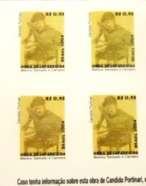 Quadra de selos postais do Brasil de 2004 Menino Sentado e Carneiro