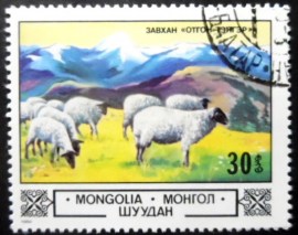 Selo postal da Mongólia de 1982 Domestic Sheep