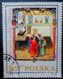 Selo postal da Polônia de 1969 Painter's Studio
