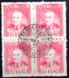 Quadra de selos postais do Brasil de 1947 Gaspar Dutra 40