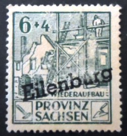 Selo postal da Alemanha Eilenburg de 1946 Spendenmarke zum Wiederaufbau