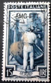 Selo postal de Trieste de 1950 Shipbuilders