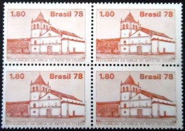 Quadra de selos postais do Brasil de 1978 Pátio do Colégio