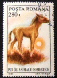 Selo postal da Romênia de 1994 Foal