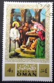Selo postal de Omã de 1971 The passion of Christ