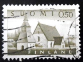 Selo postal da Finlândia de 1963 Lammi Church