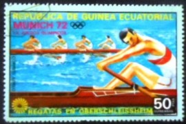 Selo postal da Guiné Equatorial de 1972 Rowing C4
