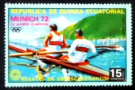 Selo postal da Guiné Equatorial de 1972 Rowing C2
