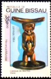 Selo postal do Guine Bissau de 1984 Stool Zaire