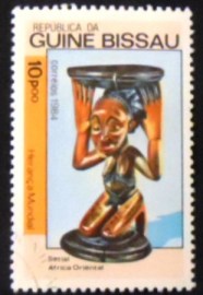 Selo postal do Guine Bissau de 1984 Stool East-Africa