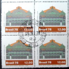 Quadra de selos postais do Brasil de 1978 Teatro da Paz