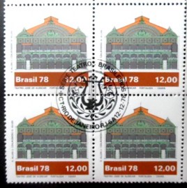 Quadra de selos postais do Brasil de 1978 Teatro da Paz