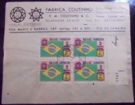 Envelope de 1945 Bandeira Brasileira