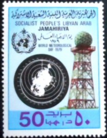 Selo postal da Líbia de 1979 Radar Tower