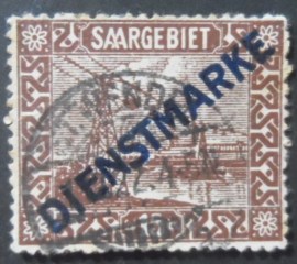 Selo postal Oficial Saarland de 1922 Wire-rope Railway DIENSTMARKE