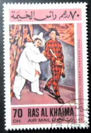 Selo postal de Ras Al Khaima de 1967 Carnival by Paul Cézanne