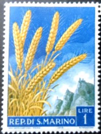 Selo postal de San Marino de 1958 Ears of Grain