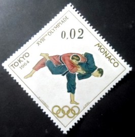 Selo postal de Monaco de 1964 Judo