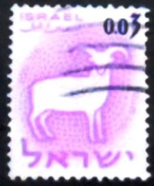 Selo postal de Israel de 1962 Aries Surcharged