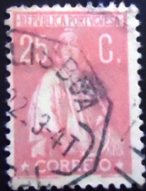 Selo postal de Portugal de 1923 Ceres 25