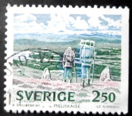 Selo postal da Suécia de 1990 Pieljekaise National Park