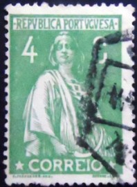 Selo postal de Portugal de 1917 Ceres 4c - 239 U