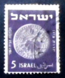 Selo postal de Israel de 1949 Vine Leaf