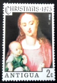 Selo postal de Antigua de 1975 Virgin and Child Durer