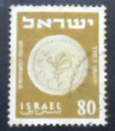 Selo postal de Israel de 1954 Blossom