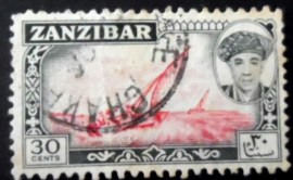 Selo postal do Zanzibar de 1961 Dhows