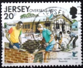 Selo postal de Jersey de 1991 Building Construction