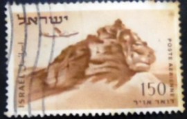 Selo postal de Israel de 1954 Lion Rock Negev
