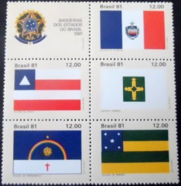Se-tenant do Brasil de 1981 Bandeiras I