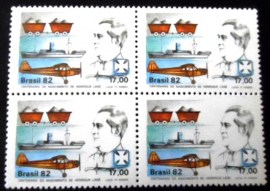 Quadra de selos comemorativos Brasil 1982 Henrique Lage
