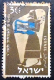 Selo postal de Israel de 1956 Musician with Lyre