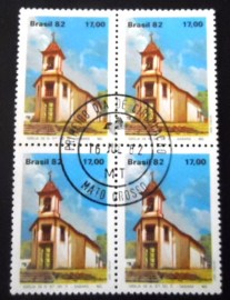 Quadra de selos do Brasil de 1982 Igreja Nossa Senhora do Ó M1D