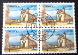 Quadra de selos do Brasil de 1982 Igreja Nossa Senhora do Carmo