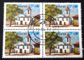 Quadra de selos do Brasil de 1982 Igreja do Rosário
