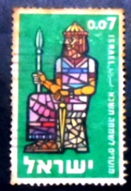 Selo postal de Israel de 1960 King Saul