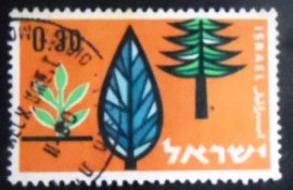 Selo postal de Israel de 1961 Afforestation Symbolic Trees